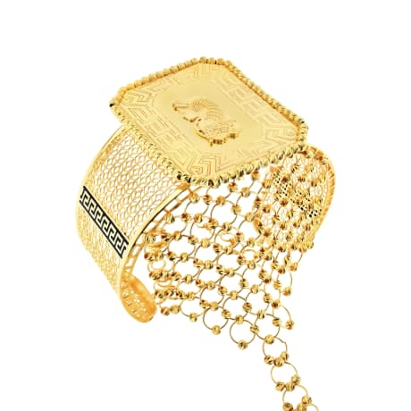 21K Gold Hand Wear Bracelet With Adjustable Ring