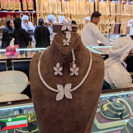 18K White Gold Gems Set