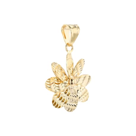 18K Shinny Flower Gold Pendant