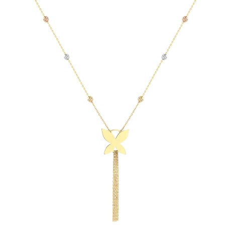 18K Butterfly Tassel Gold Necklace