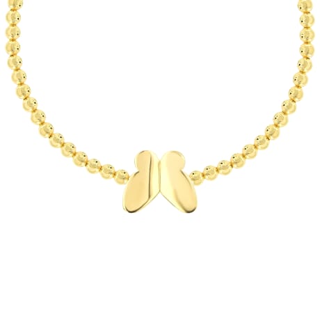 18K Golden Butterfly Kisses Bead Gold Bracelet