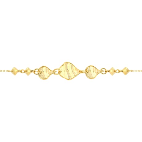 18K Golden Ripple Charm Gold Bracelet