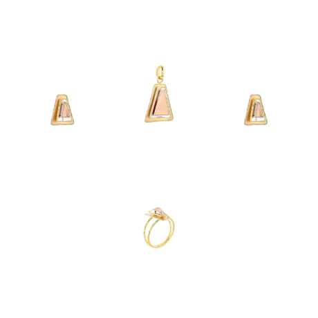 18K Pink Triad Pendant Gold Set
