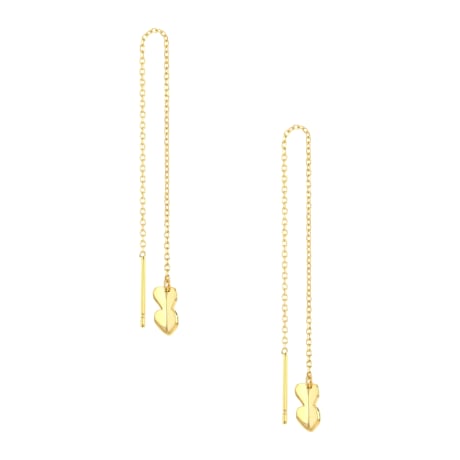 Butterfly 21K Chain Gold Earrings