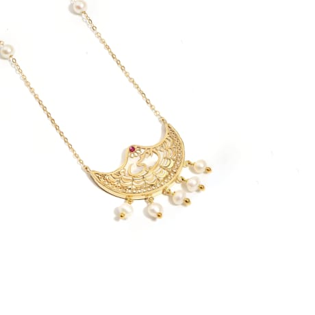 Sadaf Moonlight 18K Traditional Gold Necklace